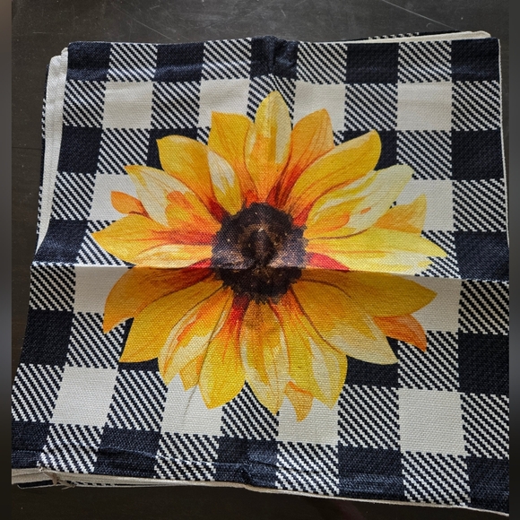 Decorative Sunflower Pillow Cover 18x18 Set of 4,  - Picture 2 of 5